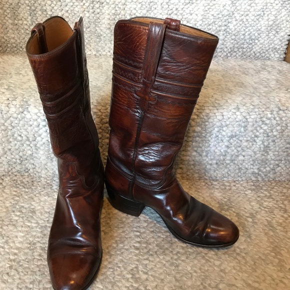 Lucchese Shoes - Vintage Lucchese Cowboy Boots size 8a